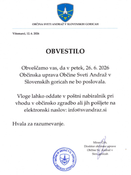 OBVESTILO - 26.6.2026